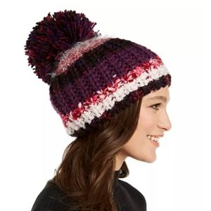 INC Colorblocked Mega-Pom Beanie